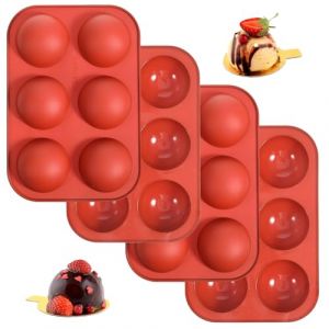 Classicseali 4 pi&egrave;ces Moule en silicone demi-sph&egrave;re, moule en silicone rond pour p&acirc;tisserie, moule en silicone pour pralines, moule en silicone rond pour la fabrication de chocolat, g&acirc;teaux, gel&eacute;e (bears infested, neuf)