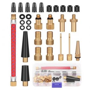 Embout Pompe Velo, 30 Pi&egrave;ces Embout Gonfleur Ballon, DV SV AV Adaptateur Pompe Velo avec Bo&icirc;te de Rangement, pour V&eacute;lo, Pompe &agrave; V&eacute;lo et Compresseurs Pompes (EUROEDI SPEDITION, neuf)