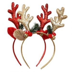Beaupretty 2pi&egrave;ces Serre-t&ecirc;te de No&euml;l Renne Lot de Coiffes de F&ecirc;te pour Jeux de R&ocirc;le Bandeau de D&eacute;guisement avec &Eacute;l&eacute;ments de No&euml;l (kiLIHK, neuf)