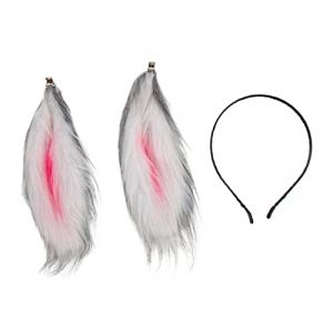 HONMEET Bandeau Oreilles De Lapin Accessoire De Cosplay Adulte Pour Fête Carnaval Et Pâques Déguisement Avec Oreilles De Lapin Et Roses (ATriss, neuf)