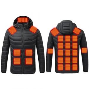 Susenstone Veste Chauffante USB Hommes Femmes Doudoune Manteau Chauffant &Eacute;lectrique Hiver Chaud Lavable avec 3 Niveaux de Chauffage et 21 Zones Chauffage pour Ski P&ecirc;che Randonn&eacute;e Plein Air Blouson (⭐⭐⭐⭐⭐Susenstone, neuf)