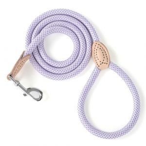 Mile High Life Laisse en corde avec connexion en cuir v&eacute;ritable, 1,8 m/1,5 m/1,2 m, laisse robuste pour chiens de petite, moyenne et grande taille (violet, 152,4 cm) (MileHighLifeEU, neuf)