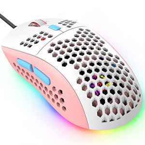 KUIYN 383 Pro Souris de Jeu Filaire Ultra légère, Coque en nid d'abeille, 6 Souris rétroéclairées RVB, 6 DPI réglables 6400, modèle Optique USB Aerox pour Win10/XP/Xbox/PS4/PS5/Mac/HP/Acer (KUIYN, neuf)