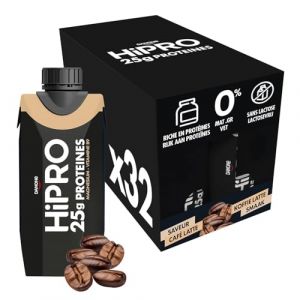 Danone HiPRO Boisson Prot&eacute;in&eacute;e - Caf&eacute; - 32 x 330ml - Riche en Prot&eacute;ines, Sans Sucres Ajout&eacute;s, Sans Lactose (Distrilink, neuf)