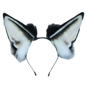 Serre-tête avec oreilles de loup - Pour cosplay - Fausse oreille de loup - Pour fête de nuit (lpookj, neuf)