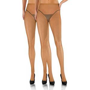 sesto senso 2 Paires de Collants R&eacute;sille Petits Trous Bas R&eacute;sille Taille Haute Culotte Partie Bas R&eacute;sille Beige 3XL/4XL Antylop (CityFashion, neuf)