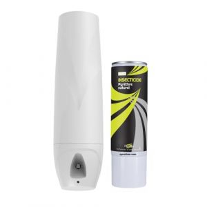 Diffuseur Basic Pro + 1 Aérosol 400ml Pyrèthre naturel Anti Mouches, Moucherons, Moustiques, Mites, Punaises de Lit (APRODOM, neuf)