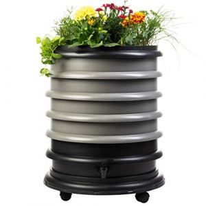 WORMbox | Lombricomposteur 4 Plateaux Gris + Jardinière | 64 litres | Compostez Vos déchets organiques, Les vers de Terre/lombrics produisent du lombricompost (Ferme du Moutta, neuf)