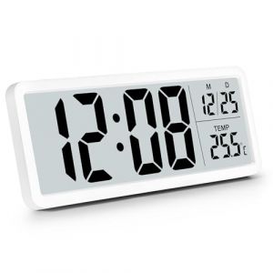 Sukeen Horloge Murale Numérique à Piles Avec Grands Chiffres, Température, 12/24 Heures, Pour Bureau, Salon, Chambre, École (Sukeen Store-EU, neuf)