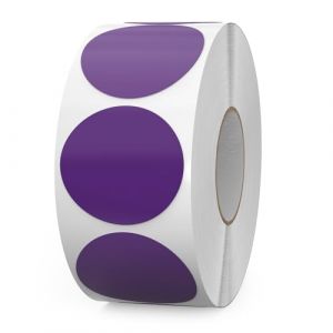 FINDAT Étiquettes Autocollantes Rondes 38 mm Violet Rouleau Vinyle 1000 Gommettes Imperméable Écriture Marqueur pour Déménagement Bureau (ZHIYUU, neuf)