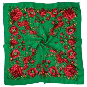 Hasdnker Foulard Echarpe &Eacute;charpe Ch&acirc;le 70 * 70Cm Foulard Russe Imprim&eacute; Floral De Luxe Femmes Fleur Imprim&eacute; Carr&eacute; Bandana Bandeau Ukrainien Ch&acirc;le Mouchoir Enveloppements De T&ecirc;te Vert (shasha store, neuf)
