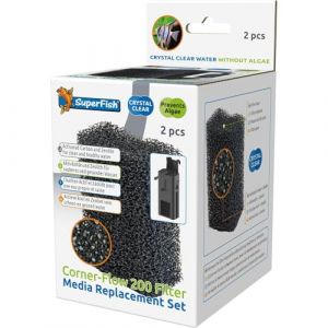 Superfish Cartouches de Rechange Crystal Clear pour Filtre CornerFlow 200 et 400, Charbon Actif et Z&eacute;olite, 2 Pi&egrave;ces, Traitement d'eau d'Aquarium (CornerFlow 200) (L'Aquarium, neuf)