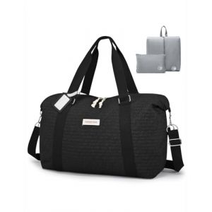 BAGZY Sac &agrave; Langer Bebe Grande Capacit&eacute; Sac a Langer Poupon pour Papa Maman Imperm&eacute;able L&eacute;ger Matelass&eacute; Multifonction Changement de B&eacute;b&eacute; Sacs Maternit&eacute; pour Travel H&ocirc;pital Weekend Noir (BAGZY, neuf)