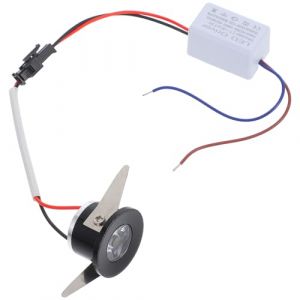 DECOMELODY Plafonnier LED Encastr&eacute; 1w Projecteur de Plafond pour Vitrine Lumi&egrave;re Chaude 3000k Noir Compact &Eacute;clairage D&rsquo;armoire Mini Spot LED Comptoir Polyvalent Ac220v (FINNG, neuf)