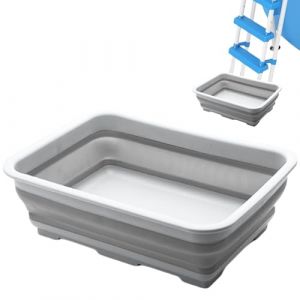 Pediluve Piscine,Bassine Pied,Bassine Pliable Pour Bain De Pieds Pliable Antidérapant,Accessoires Pour Piscine,37x27x11.8cm,Bassin Pédiluve Pour échelles Piscines,Rince Pied Piscine (Gris) (FEIBAO&-Wu, neuf)