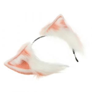 Healifty Serre-t&ecirc;te Oreilles de Chat Peluche Rose et Blanc Accessoire Cosplay Animal Ears Headdress pour F&ecirc;te Costume et D&eacute;guisement (Madonna Tied, neuf)
