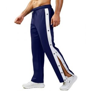 Neteson Pantalon de Jogging pour Homme Pantalon de rééducation Ouverture Latérale Pantalon de Survêtement avec Boutons Pression Baggy Pantalons de Sport Postopératoire Fitness Jogging (Boha Wu, neuf)