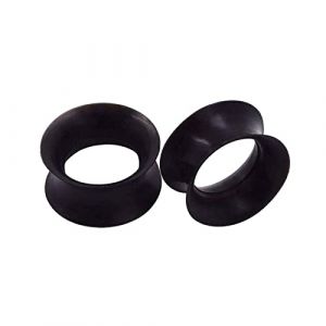 Beydodo &Eacute;carteur d Oreilles 22mm, Ecarteur Oreilles Silicone 2 Pi&egrave;ces Tunnels de Chair Cerceau Noir (BeyDoDo, neuf)