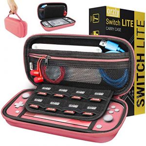 Etui pour Nintendo Switch Lite, Deluxe Housse Rigide de Rangement Zippée en Matériau Durable Anti-Choc pour la Console Nintendo Switch Lite (2019) et Ses Accessoires [Corail] (Syntiga Europe - FR, neuf)