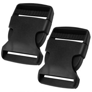 XIAOJING0 2 Pi&egrave;ces Sangle 38mm, Attache Cartable, Boucle Plastique, Boucle &agrave; Double Ouverture Lat&eacute;rale, Fermoirs de Sac &agrave; Dos pour Accessoires, V&ecirc;tements, Couture, Sangles de Sacs - Noir (Yu Jiao Shang Hang, neuf)