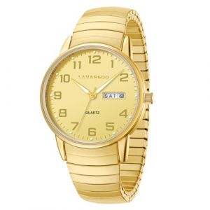 Timever Montre &agrave; Quartz analogique pour Homme avec Bracelet Extensible en Acier Inoxydable,Date,&Eacute;tanche 3 ATM,Gros Chiffres,Id&eacute;e de Cadeau pour Amis (lingzhongkeji, neuf)