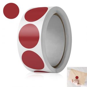 Gommettes Rondes Pastille, 500Pcs Gommettes Autocollantes Rondes, Autocollants Ronds, Rouleau D'étiquettes à Code Couleur, Autocollant Rond Points de Marquage, pour le Bureau et Classe, Rouge (CSMY-LHM, neuf)