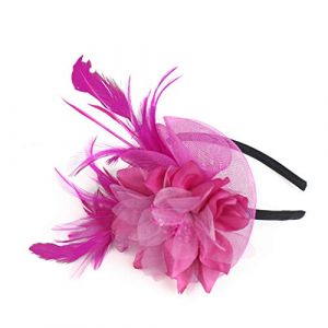Bibi et chapeaux pour mariage plumes sur un bandeau et une fourchette fleur ruban plumes bandeau tendance élégant en maille fleur bibi bibi chapeaux bibi fête de thé bibi bibi bibi mariage thé fête (fhjvbt, neuf)