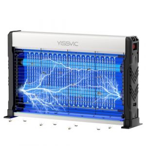 YISSVIC Lampe Anti Moustique Intérieur avec Cordon de 2M et 2 Bases Fixes Tue Mouche LED Destructeur d'Insectes Efficace Contre Moustiques, Mouches et Autres Insectes Volants (HARKALY BINA Kft., neuf)