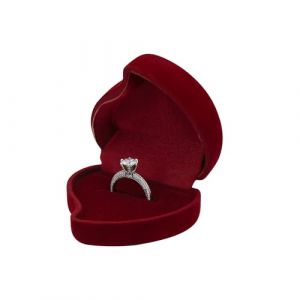 FuninCrea Porte Alliance Mariage en velours, Boite Bague &agrave; Fente Simple en Forme de Coeur, Petit Boite Alliance pour Mariage, Fian&ccedil;ailles, C&eacute;r&eacute;monie (Rouge) (HHJD Distribution, neuf)