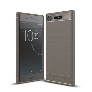 Cruzerlite Coque Sony Xperia XZ1, Carbon Fiber Shock Absorption Slim TPU Cover for Sony Xperia XZ1 (2017) (Gray) (Swiss case Limited, neuf)