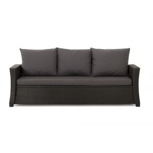 Setgarden® Coussin d'extérieur pour banc de jardin en rotin synthétique - Pour balancelle hollywoodienne - Anthracite - 160 x 60 x 50 cm (setgarden, neuf)