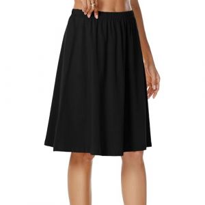 SHCNSJC Jupon sous Robe Femme Longue Jupe Cotton d'été Lingerie sous-vêtement Demi-Jupon Fond de Robe Elastique Petticoat，Black XXL (SHCNSJC, neuf)