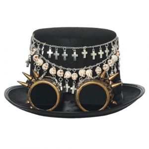 COSDREAMER Chapeau haut-de-forme steampunk victorien voile et plumes pour Halloween, G, L (Kasda-Shop, neuf)