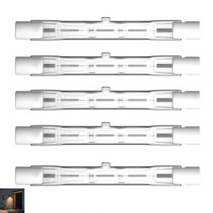 5 Pi&egrave;ces Ampoules Halog&egrave;nes R7S 78mm 80W 230V 1200lm Blanc Chaud 2800K, Projecteur Halog&egrave;ne Lin&eacute;aire Culot J78 T3 Remplacement &Eacute;clairage Lampadaire S&eacute;curit&eacute; Ext&eacute;rieur Int&eacute;rieur [Classe &eacute;nerg&eacute;tique G] (XiaoYuQing, neuf)