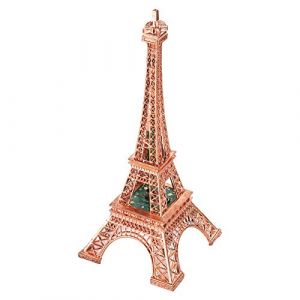 Décor de statue de tour Eiffel, lampe de tour Eiffel de LED style coloré de mode de Paris pour la décoration de chambre de bureau de veilleuse, dessus de gâteau, 26cm (Hurmerss, neuf)