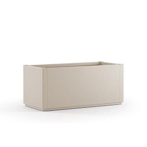 Tomaino - Bac rectangulaire en plastique pour ext&eacute;rieur 80 x 36 x 35 cm - Jardini&egrave;re en plastique pour plantes de terrasse et jardin - Bac rectangulaire d'ext&eacute;rieur blanc (Tomainostore, neuf)