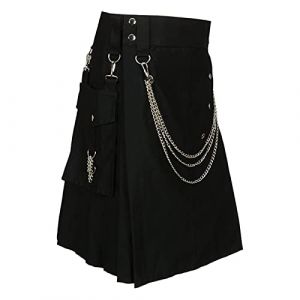 G&eacute;n&eacute;rique Kilt &eacute;cossais kilt cargo tactique pour homme au design r&eacute;tro, jupe utilitaire parfaite pour les festivals (sunagf, neuf)