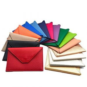 Charmoni - Porte Papiers Voiture - Forme Enveloppe - Pochette Permis De Conduire Carte Grise Assurance Carte d'identit&eacute; - Cuir - 15x11cm - Femme Homme (Cuir, Fuchsia) (Charmoni, neuf)