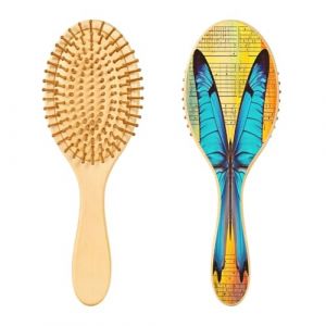 Ewusp Brosse &agrave; cheveux d&eacute;m&ecirc;lante musicale papillon pour homme et femme, antistatique, d&eacute;m&ecirc;lante, brosse &agrave; cheveux humides et secs pour cheveux boucl&eacute;s, &eacute;pais, ondul&eacute;s, fins (Ewusp, neuf)