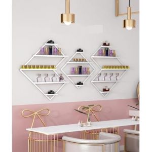 Présentoir de Vernis à Ongles, Organisateur mural de vernis à ongles, présentoir de fournitures d'ongles, étagère de rangement de parfum, support organisateur suspendu for magasin de beauté/ongles(Whi (daixianronglebaihuozhan, neuf)
