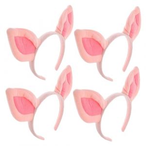 OATIPHO 4pièces -tête Oreilles De Cochon Peluche Rose Lot Pour Déguisement Halloween Ou Cosplay Animaux (Tsun Ki-sung, neuf)