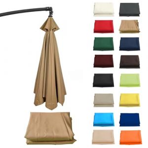 CMJYMX Auvent De Rechange Rond De 200-350cm pour Parasol (6/8 Baleines) Toile De Parasol Deporté, Imperméable, Housse De Rechange pour Plage/Piscine/Jardin Parasol(Khaki,8 Ribs: 350CM/11.5FT) (昌海商贸, neuf)