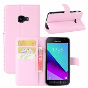 HualuBro Coque pour Samsung Galaxy Xcover 4 / 4S, Etui Housse à Rabat en PU Cuir Flip Leather Case Cover Antichoc Portefeuille Protection Stand Coque pour Samsung Galaxy Xcover4 / 4S (Pink) (HualuBro EU, neuf)