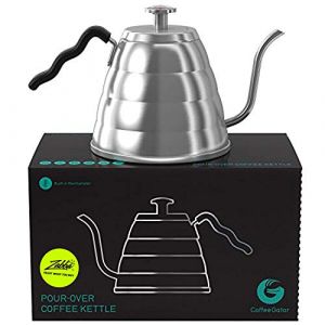 Coffee Gator Bouilloire &agrave; col de cygne avec Thermom&egrave;tre -1.2 L Bouilloire en Acier Inoxydable de Qualit&eacute; Sup&eacute;rieure pour Cafeti&egrave;re, Ccuisini&egrave;re avec bec verseur de pr&eacute;cision, pour Caf&eacute; goutte-&agrave;-goutte (Inversal, neuf)