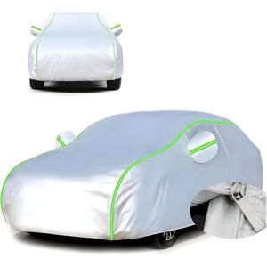 WCSMHYW Bache Voiture Exterieur pour Seat Leon II (1P, Facelift 2009) 2009 2010 2011 2012, B&acirc;che Voiture Imperm&eacute;able Anti-gr&ecirc;le &Eacute;tanche Pluie, avec Fermeture &agrave; Glissi&egrave;re Housse de, Silver-Green (wancaishangmaobu, neuf)