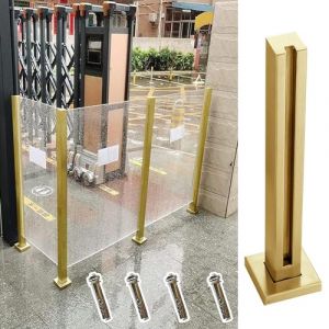 Poteau Garde Corps Or de Poteau de Garde-corps en Verre Ext&eacute;rieur, Mat&eacute;riel de Garde-corps en Verre de Surface en B&eacute;ton de Bois, Kit de Pilier de Garde-corps de Porche avec Accessoires ( Color : Gold- (yuelairunchang, neuf)