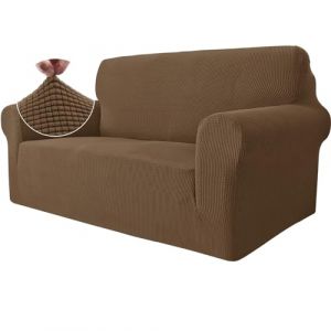 Ystyle Housse Canapé 2 Places avec Accoudoirs, Extensible Housses de Canapé, Universelle Housse Canape Protection Chat Chiens Griffures, Housse Fauteuil Antidérapante, Brun (YSTYLE HOME, neuf)