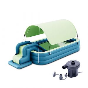 Ergocar Piscine Gonflables pour Enfants, Aire de/Centre de Jeux Aquatique Gonflable avec Toboggan Enfant, Piscine Familiale pour Cours, Jardins et Faire la fête l'été (koodosq OÜ, neuf)