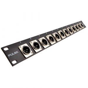 XLR/Mic 19 inch Flight Case/Network Cab Rack Panneau 12 Mâle Connecteurs [12 Male XLR] (kenable ltd, neuf)