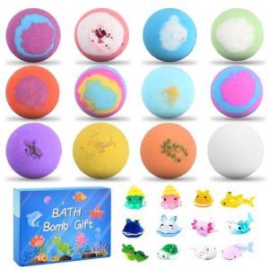 Focenat 12PCS Bombe de Bain Enfant avec Surprise à l'intérieur, Animaux Marins, Boule de Bain Naturelles, Bain Moussant Coffret de Bombes de Bain Cadeaux pour Garçons Filles Femme (B) (MARI GLOBALNEXT S.R.L., neuf)